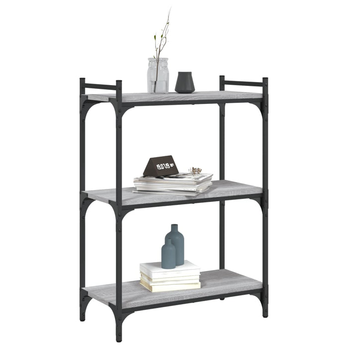 Bibliotecă cu 3 niveluri gri sonoma 60x30x86 cm lemn compozit - WALTI WALTI