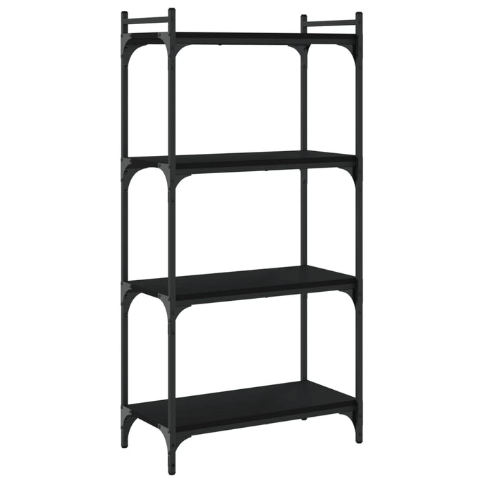 Bibliotecă cu 4 niveluri, negru, 60x30x120 cm, lemn prelucrat - WALTI WALTI