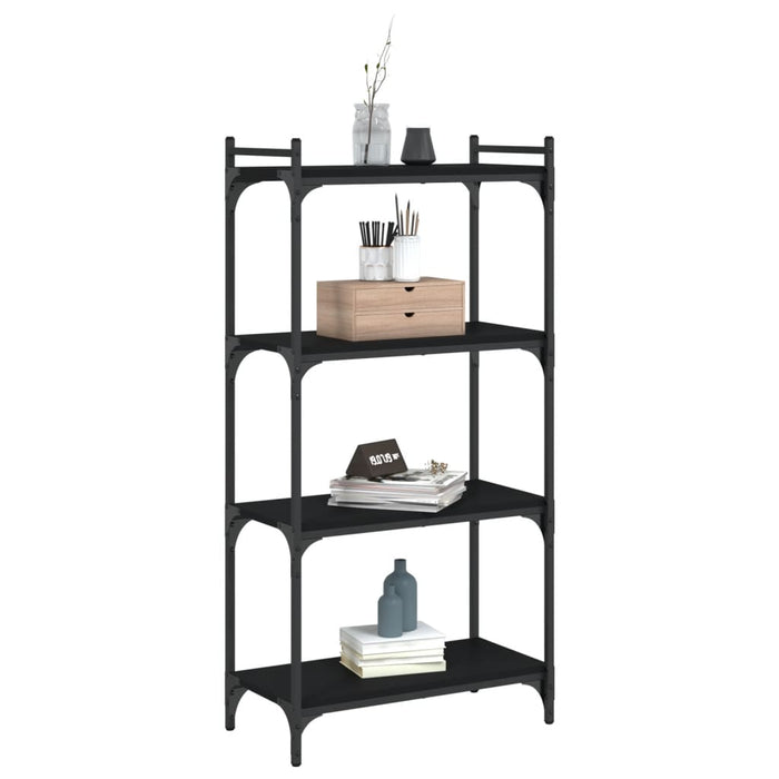 Bibliotecă cu 4 niveluri, negru, 60x30x120 cm, lemn prelucrat - WALTI WALTI