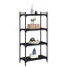 Bibliotecă cu 4 niveluri, negru, 60x30x120 cm, lemn prelucrat - WALTI WALTI