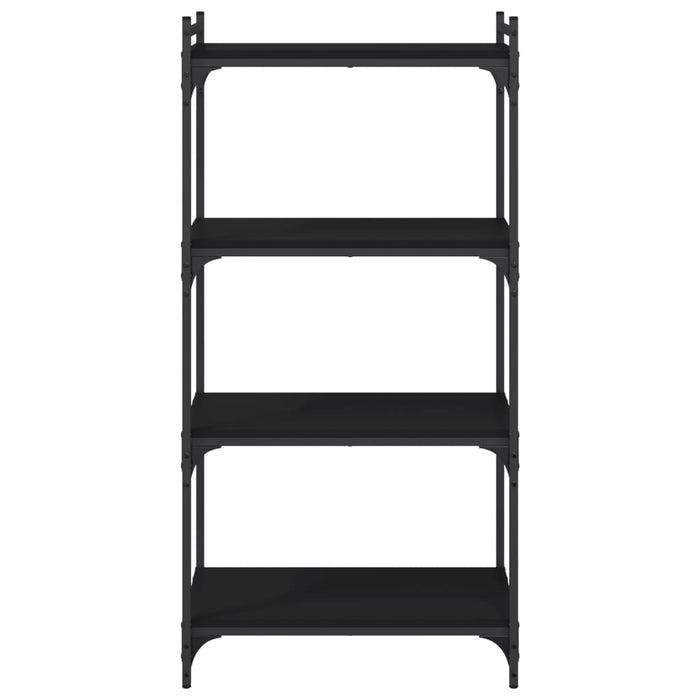 Bibliotecă cu 4 niveluri, negru, 60x30x120 cm, lemn prelucrat - WALTI WALTI