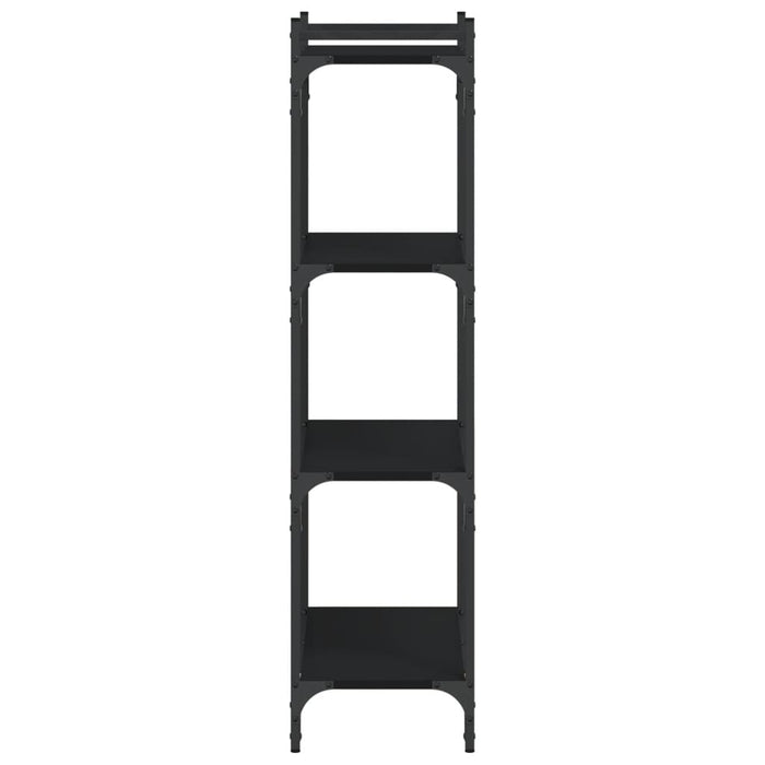Bibliotecă cu 4 niveluri, negru, 60x30x120 cm, lemn prelucrat - WALTI WALTI