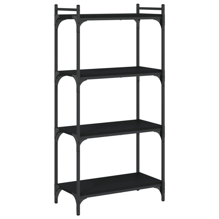 Bibliotecă cu 4 niveluri, negru, 60x30x120 cm, lemn prelucrat - WALTI WALTI