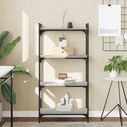 Bibliotecă cu 4 niveluri gri sonoma 60x30x120 cm lemn prelucrat - WALTI WALTI