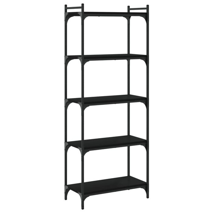 Bibliotecă cu 5 niveluri, negru, 60x30x154 cm, lemn prelucrat - WALTI WALTI