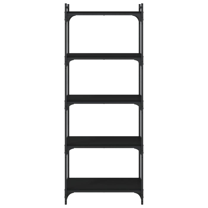 Bibliotecă cu 5 niveluri, negru, 60x30x154 cm, lemn prelucrat - WALTI WALTI