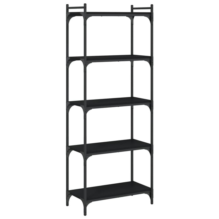 Bibliotecă cu 5 niveluri, negru, 60x30x154 cm, lemn prelucrat - WALTI WALTI