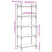 Bibliotecă cu 5 niveluri, negru, 60x30x154 cm, lemn prelucrat - WALTI WALTI