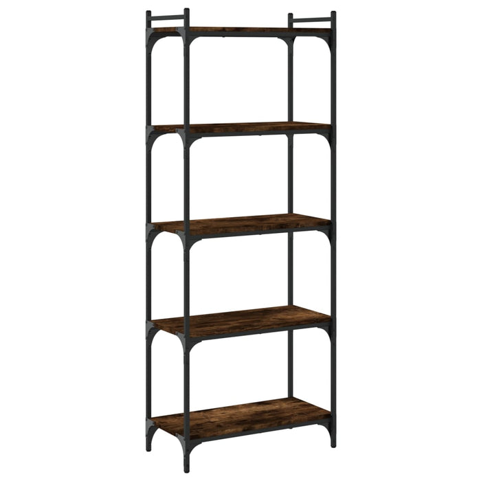 Bibliotecă 5 niveluri stejar afumat 60x30x154 cm lemn prelucrat WALTI