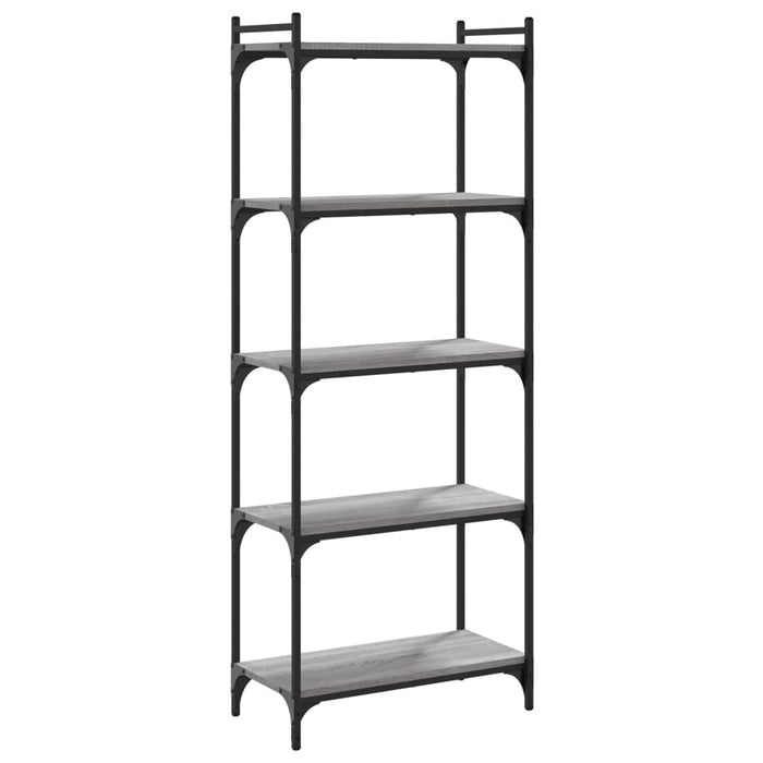 Bibliotecă cu 5 niveluri gri sonoma 60x30x154 cm lemn prelucrat - WALTI WALTI