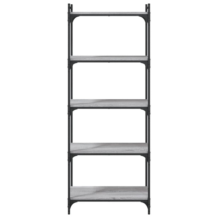 Bibliotecă cu 5 niveluri gri sonoma 60x30x154 cm lemn prelucrat - WALTI WALTI
