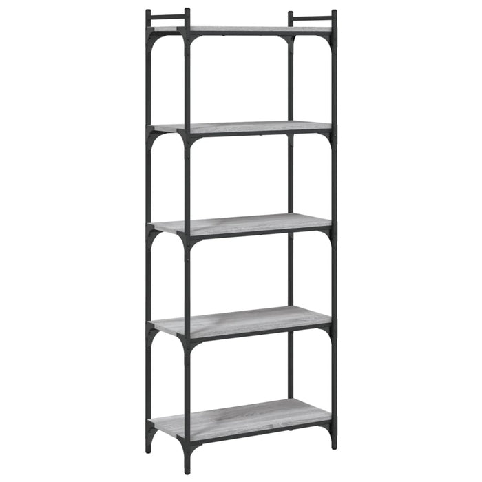 Bibliotecă cu 5 niveluri gri sonoma 60x30x154 cm lemn prelucrat - WALTI WALTI