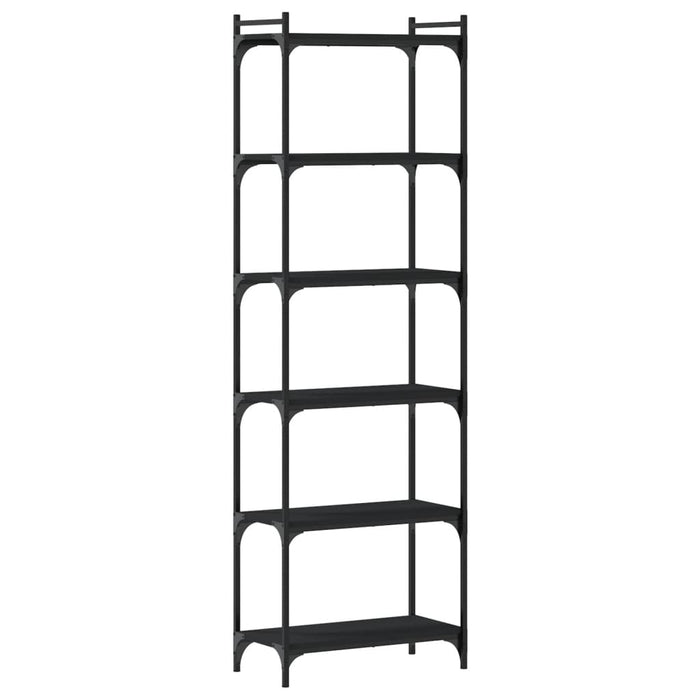 Bibliotecă cu 6 niveluri, negru, 60x30x188 cm, lemn prelucrat - WALTI WALTI