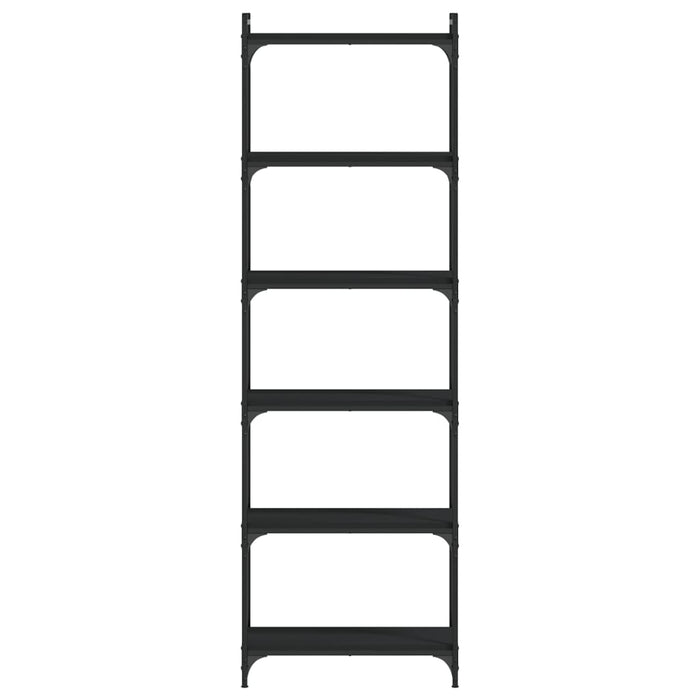 Bibliotecă cu 6 niveluri, negru, 60x30x188 cm, lemn prelucrat - WALTI WALTI