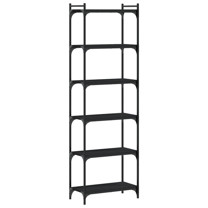 Bibliotecă cu 6 niveluri, negru, 60x30x188 cm, lemn prelucrat - WALTI WALTI