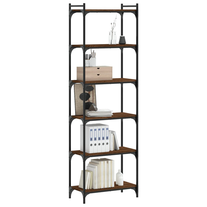 Bibliotecă 6 niveluri, stejar maro 60x30x188 cm, lemn prelucrat - WALTI WALTI