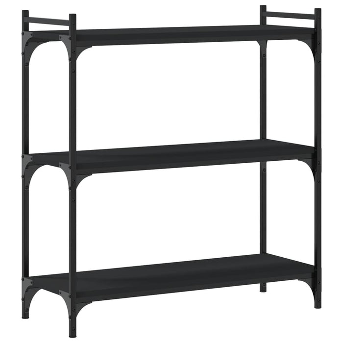 Bibliotecă cu 3 niveluri, negru, 80x30x86 cm, lemn prelucrat WALTI