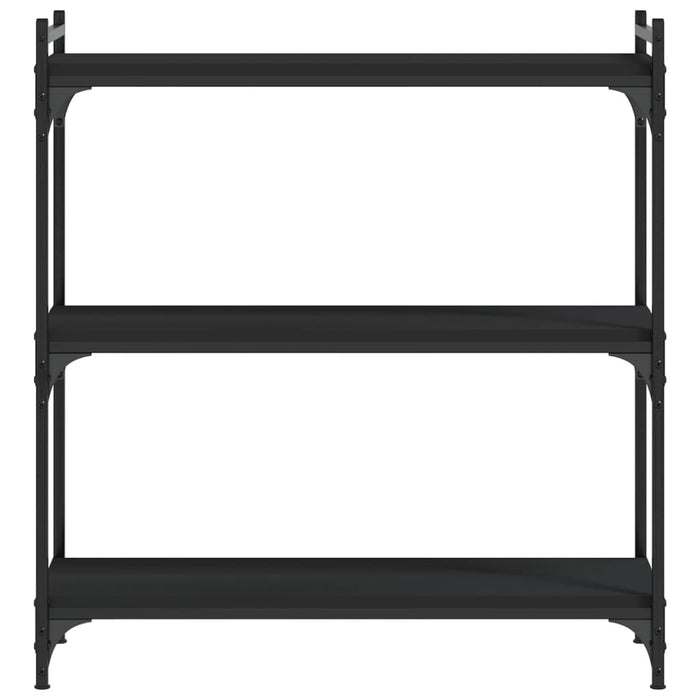Bibliotecă cu 3 niveluri, negru, 80x30x86 cm, lemn prelucrat WALTI