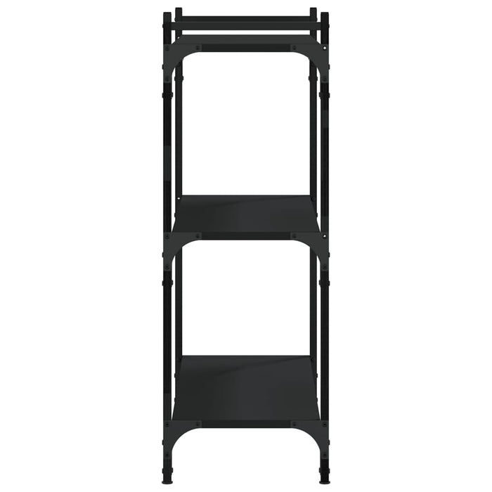 Bibliotecă cu 3 niveluri, negru, 80x30x86 cm, lemn prelucrat WALTI