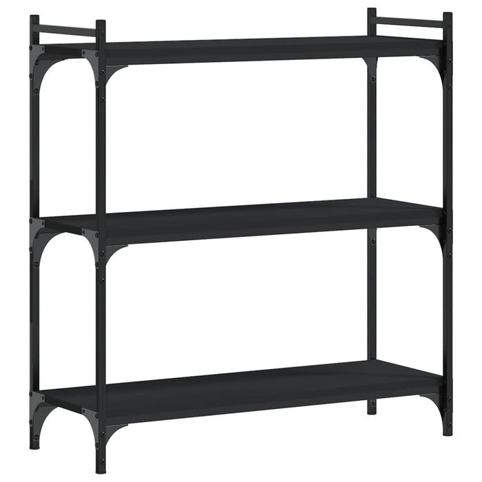 Bibliotecă cu 3 niveluri, negru, 80x30x86 cm, lemn prelucrat WALTI