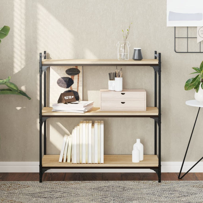 Bibliotecă 3 niveluri stejar sonoma 80x30x86 cm, lemn prelucrat WALTI