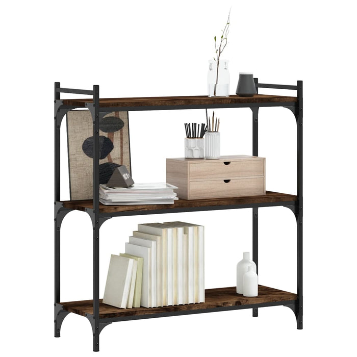 Bibliotecă 3 niveluri stejar afumat 80x30x86 cm, lemn prelucrat - WALTI WALTI