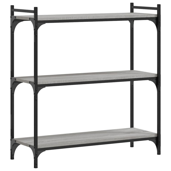 Bibliotecă cu 3 niveluri gri sonoma 80x30x86 cm, lemn prelucrat - WALTI WALTI