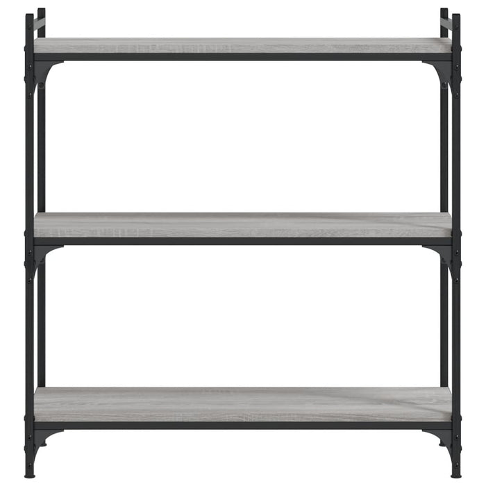 Bibliotecă cu 3 niveluri gri sonoma 80x30x86 cm, lemn prelucrat - WALTI WALTI