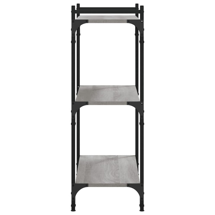Bibliotecă cu 3 niveluri gri sonoma 80x30x86 cm, lemn prelucrat - WALTI WALTI