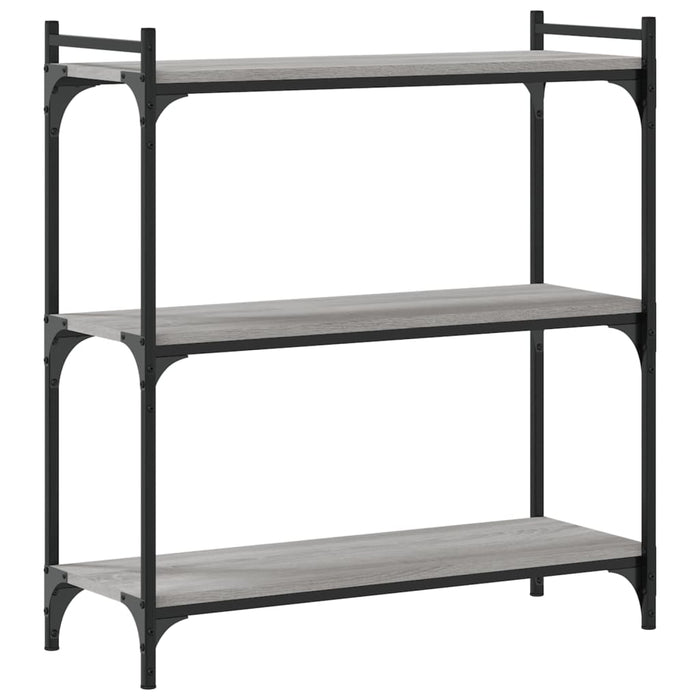 Bibliotecă cu 3 niveluri gri sonoma 80x30x86 cm, lemn prelucrat - WALTI WALTI