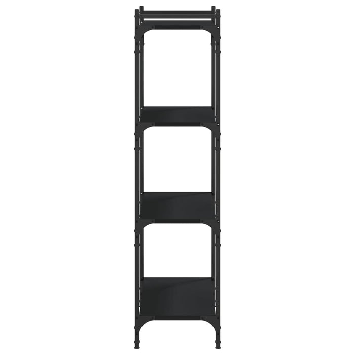 Bibliotecă cu 4 niveluri, negru, 80x30x120 cm, lemn prelucrat WALTI