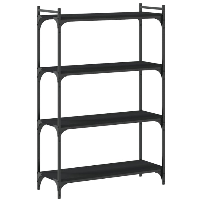 Bibliotecă cu 4 niveluri, negru, 80x30x120 cm, lemn prelucrat WALTI