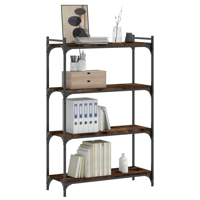 Bibliotecă 4 niveluri stejar afumat 80x30x120 cm lemn prelucrat WALTI