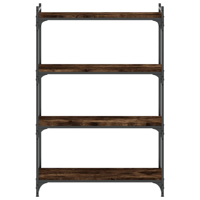 Bibliotecă 4 niveluri stejar afumat 80x30x120 cm lemn prelucrat WALTI