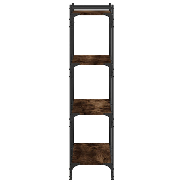 Bibliotecă 4 niveluri stejar afumat 80x30x120 cm lemn prelucrat WALTI