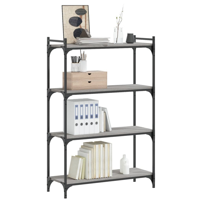 Bibliotecă cu 4 niveluri gri sonoma 80x30x120 cm lemn prelucrat - WALTI WALTI
