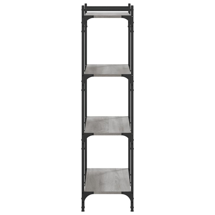 Bibliotecă cu 4 niveluri gri sonoma 80x30x120 cm lemn prelucrat - WALTI WALTI