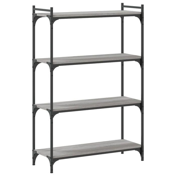 Bibliotecă cu 4 niveluri gri sonoma 80x30x120 cm lemn prelucrat - WALTI WALTI