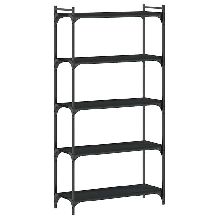 Bibliotecă cu 5 niveluri, negru, 80x30x154 cm, lemn prelucrat - WALTI WALTI