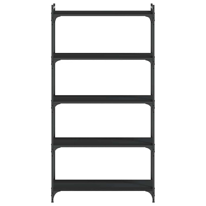 Bibliotecă cu 5 niveluri, negru, 80x30x154 cm, lemn prelucrat - WALTI WALTI