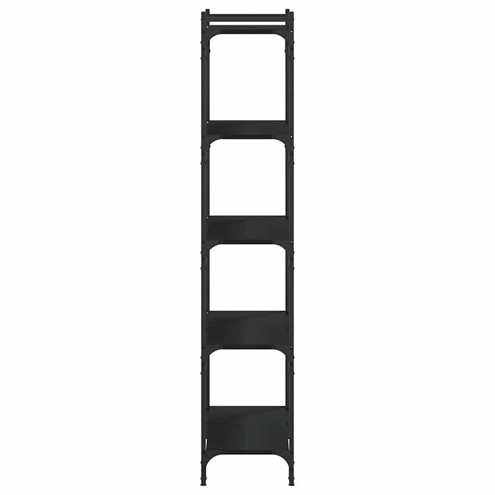 Bibliotecă cu 5 niveluri, negru, 80x30x154 cm, lemn prelucrat - WALTI WALTI