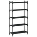 Bibliotecă cu 5 niveluri, negru, 80x30x154 cm, lemn prelucrat - WALTI WALTI