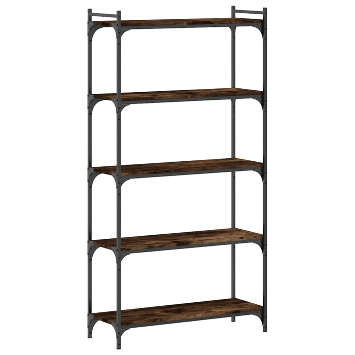 Bibliotecă 5 niveluri stejar afumat 80x30x154 cm lemn prelucrat WALTI