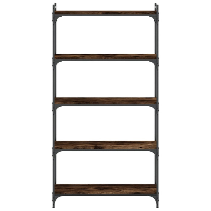 Bibliotecă 5 niveluri stejar afumat 80x30x154 cm lemn prelucrat WALTI