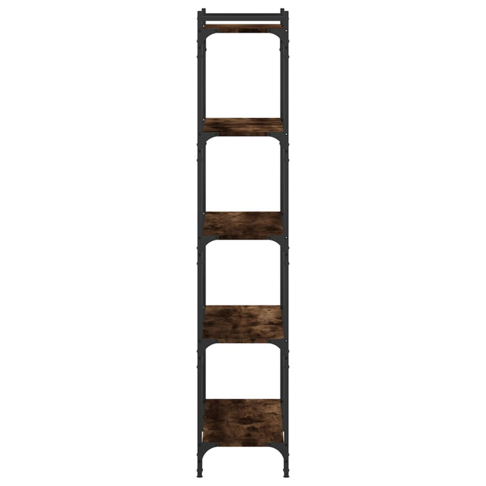 Bibliotecă 5 niveluri stejar afumat 80x30x154 cm lemn prelucrat WALTI