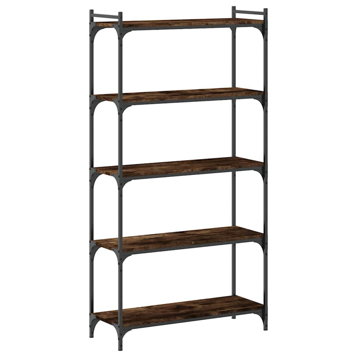 Bibliotecă 5 niveluri stejar afumat 80x30x154 cm lemn prelucrat WALTI