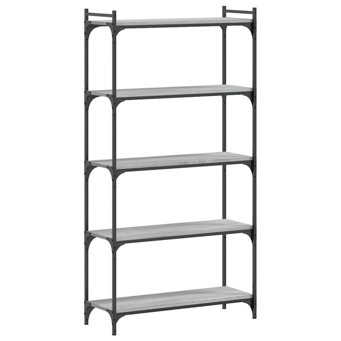 Bibliotecă cu 5 niveluri gri sonoma 80x30x154 cm lemn prelucrat - WALTI WALTI