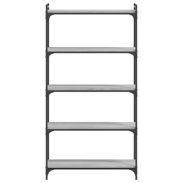 Bibliotecă cu 5 niveluri gri sonoma 80x30x154 cm lemn prelucrat - WALTI WALTI