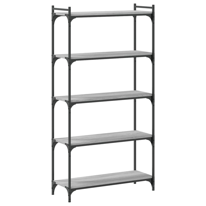 Bibliotecă cu 5 niveluri gri sonoma 80x30x154 cm lemn prelucrat - WALTI WALTI