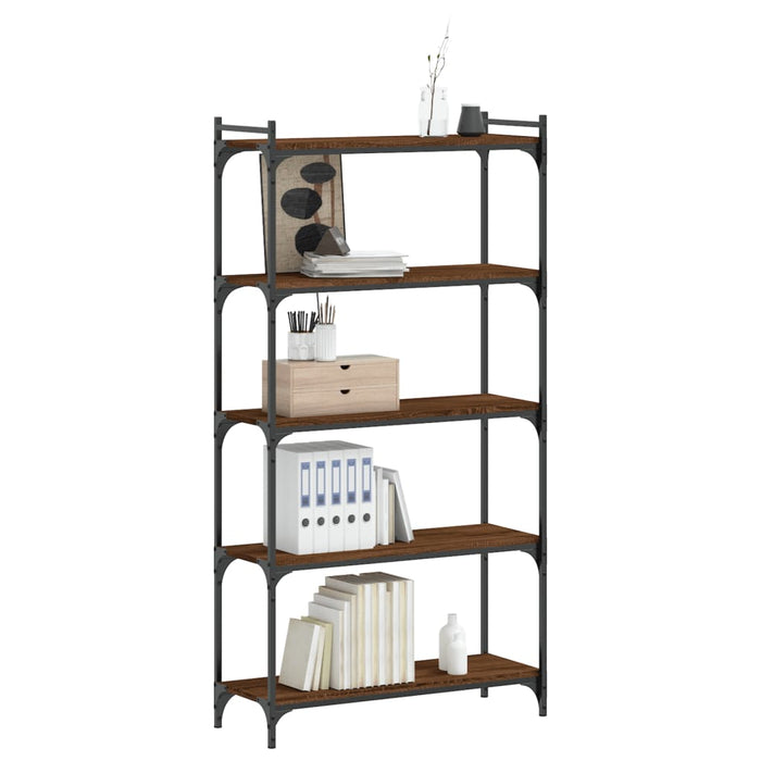 Bibliotecă 5 niveluri, stejar maro 80x30x154 cm, lemn prelucrat WALTI